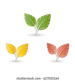 Set of leaves. Element for design.