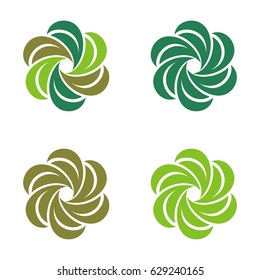 Set Leaves Flower Logo Template Illustration Design. Vector EPS 10.