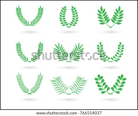 set of leaves icon design. - Illustration, Drawing - Activity, Plant, Branch - Plant Part, Leaf, vector, Frame, Wedding