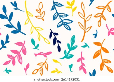 A set  leaves isolated on a white background.  Hand-drawn illustration.  Vector drawing.