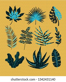 Set leaves jungle
