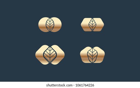 Set of Leaves Logo Template Vector Icon Illustration Design