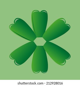 a set of leaves on a green background