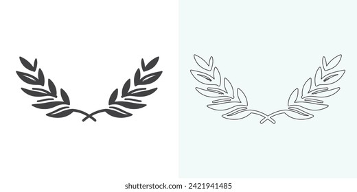 Set of leaves silhouette of beautiful plants, leaves, plant design. Vector illustration .