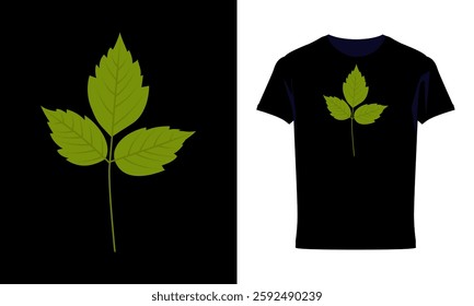 Set Of Leaves And Tree Branch In Line Art Style, Creative leaves vector Line art T-shirt design