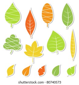 Set of leaves. Vector illustration.