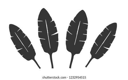 Set of Leaves. Vector. Silhouette