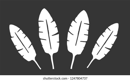 Set of Leaves. Vector. Silhouette