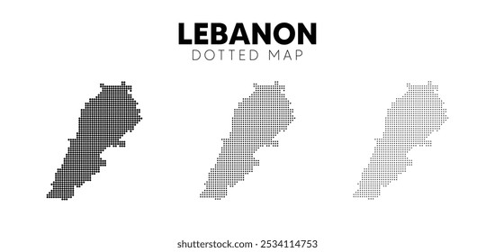 Libanon gepunktete Karte auf weißem, isoliertem Vektor