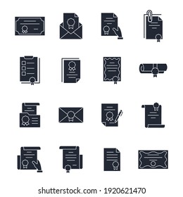Set of Legal Documents icon. Legal Documents pack symbol template for graphic and web design collection logo vector illustration