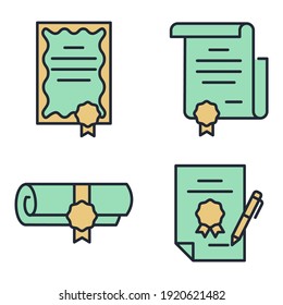 Icono Juego de documentos legales. Plantilla de símbolo del paquete de documentos legales para la colección de diseños gráficos y web ilustración vectorial