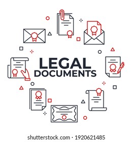 Icono Juego de documentos legales. Plantilla de símbolo del paquete de documentos legales para la colección de diseños gráficos y web ilustración vectorial