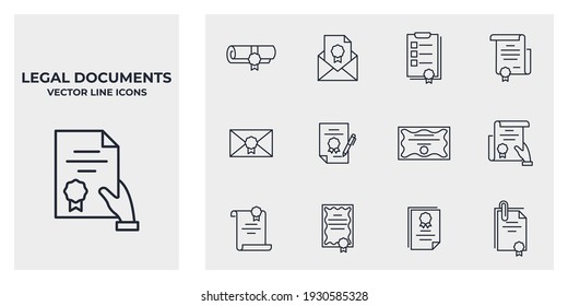 Set of Legal Documents icon. Legal Documents pack symbol template for graphic and web design collection logo vector illustration