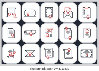Icono Juego de documentos legales. Plantilla de símbolo del paquete de documentos legales para la colección de diseños gráficos y web ilustración vectorial