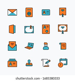 Set of Legal Documents Related Vector Line Icons. Contains such Icon as Visa, Contract, Declaration, License, Permission, Grant and more. Editable Stroke. 32x32 Pixel Perfect