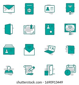 Set of Legal Documents Related Vector Line Icons. Contains such Icon as Visa, Contract, Declaration, License, Permission, Grant and more. Editable Stroke. 32x32 Pixel Perfect