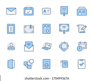 Set of Legal Documents Related Vector Line Icons. Contains such Icon as Visa, Contract, Declaration, License, Permission, Grant and more. Editable Stroke. 32x32 Pixel Perfect