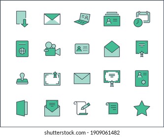 Set of Legal Documents Related Vector Line Icons. Contains such Icon as Visa, Contract, Declaration, License, Permission, Grant and more. Editable Stroke. 32x32 Pixel Perfect
