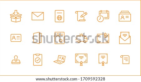 Set of Legal Documents Related Vector Line Icons. Contains such Icon as Visa, Contract, Declaration, License, Permission, Grant and more. Editable Stroke. 32x32 Pixels