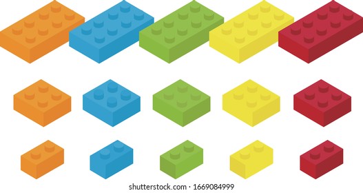 Set of lego blocks.It is vector Illustration.