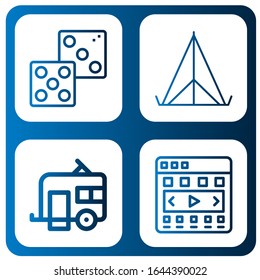 Set of leisure icons. Such as Dice, Tent, Caravan, Carousel , leisure icons