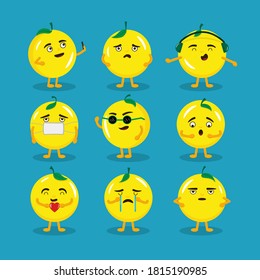 Set of lemon character design