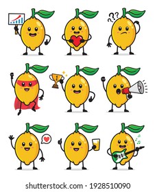 conjunto de diseño de caracteres limoneros