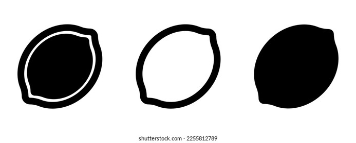 Satz Zitronensymbol auf weißem Hintergrund. Zitrusfrüchte, Vektorgrafik.