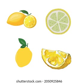 set of lemon no background, line isolated or logo isolated sign symbol vector, outline and stroke style Collection of high-quality vector illustration,