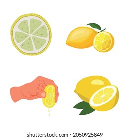 conjunto de limón sin fondo, línea aislada o logotipo símbolo de signo aislado vector, contorno y estilo de trazo Colección de ilustración vectorial de alta calidad,