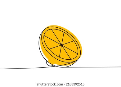Satz von Lemon eine Linie farbige kontinuierliche Zeichnung. Endlos eine farbige, einzeilige Set-Illustration. Lineare Vektorgrafik minimalistisch.