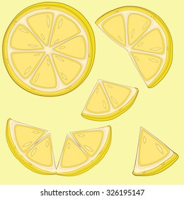 Set of lemon slices
