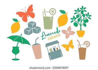 Set of Lemonade Clipart Illustration