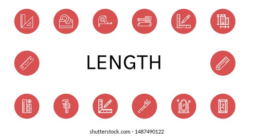 Set of length icons such as Rulers, Tape, Measuring tape, Measure tape, Ruler, Measure, Measuring, Full length mirror , length