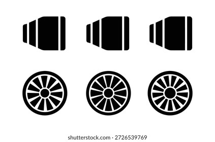 Set of lens for camera equipment with optical photography design. Zoom focus object. Lens element vector illustration.