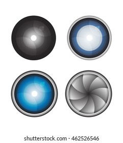 Set lens isolated object on a white background