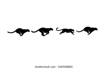 set of leopard logo icon design vector illustration