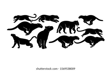 set of leopard logo icon design vector illustration