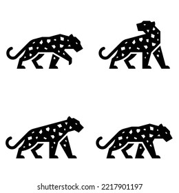 Set of Leopard, Leopard Logo. Icon design. Template elements