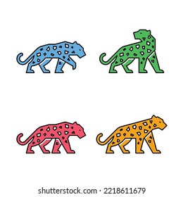 Set of Leopard, Leopard Logo. Icon design. Template elements