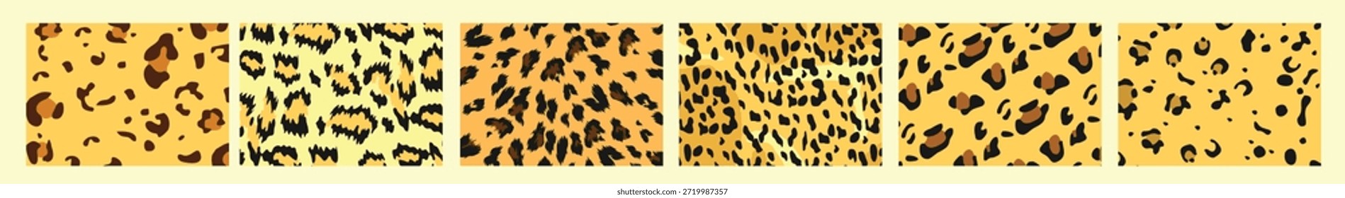 set of leopard pattern vectors illustration 