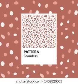 Set. Leopard print. Vector illustration with seamless patterns.