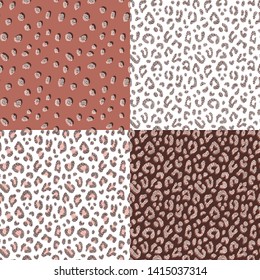 Set. Leopard print. Vector illustration with patterns.