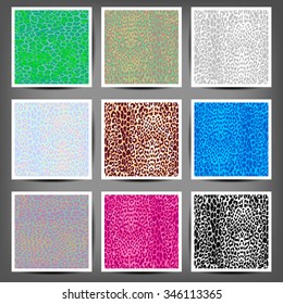 Set of leopard seamless patterns. Vector EPS10 illustration.