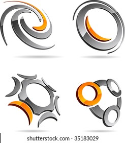 Set of letter 3d vector icons such logos.