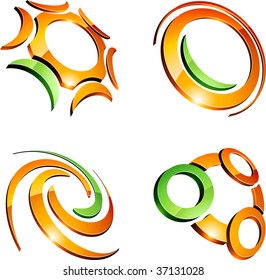 Set von Buchstaben 3D-Vektorsymbole wie Logos.