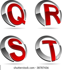 Set of letter 3d vector icons such logos.