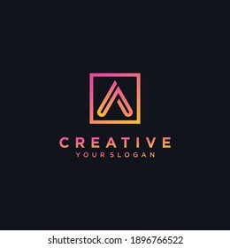Set of letter A. logo collection with modern concept bright colour Premium Vector. part 3