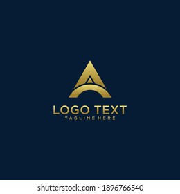 Set of letter A. logo collection with golden colour concept Premium Vector. part 2