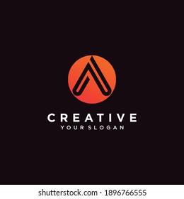 Set of letter A. logo collection with modern concept bright colour Premium Vector. part 8